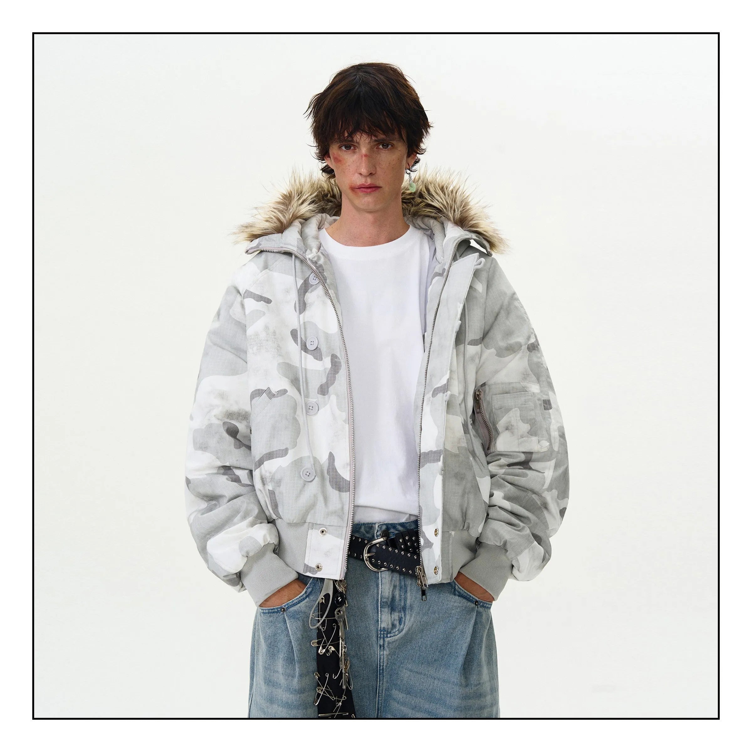 "Drago" Camo Cotton Nbomber Jacket