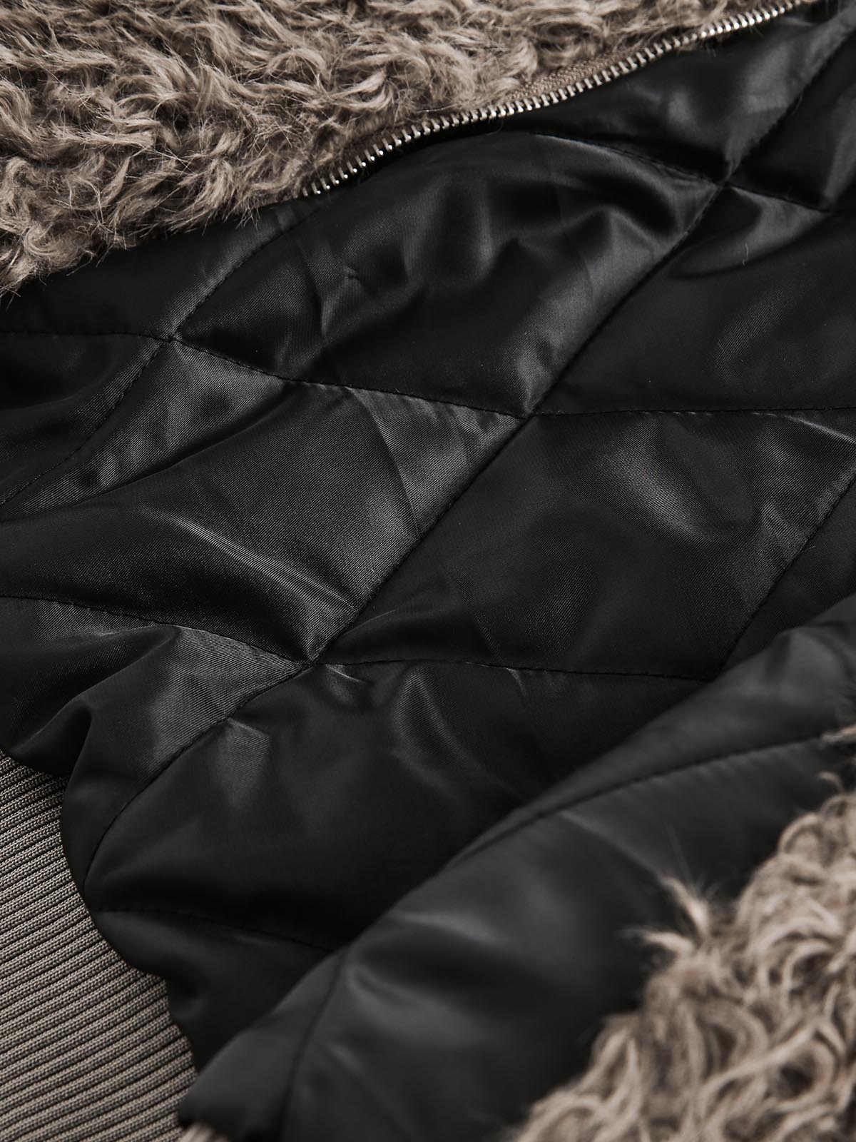 "Gemini" Metal leather Faux Fur Jacket
