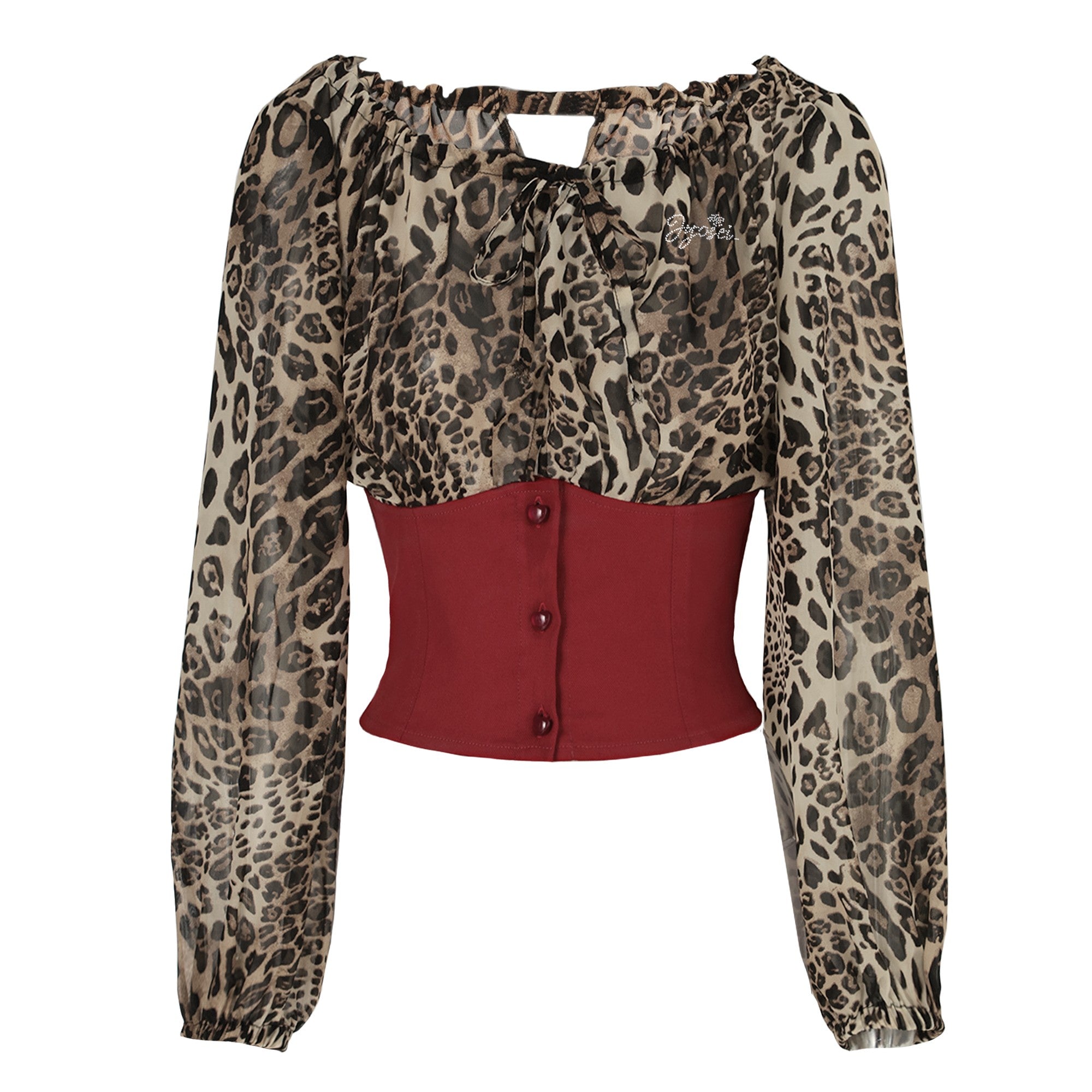 leopard print jacket and skirt with white background.