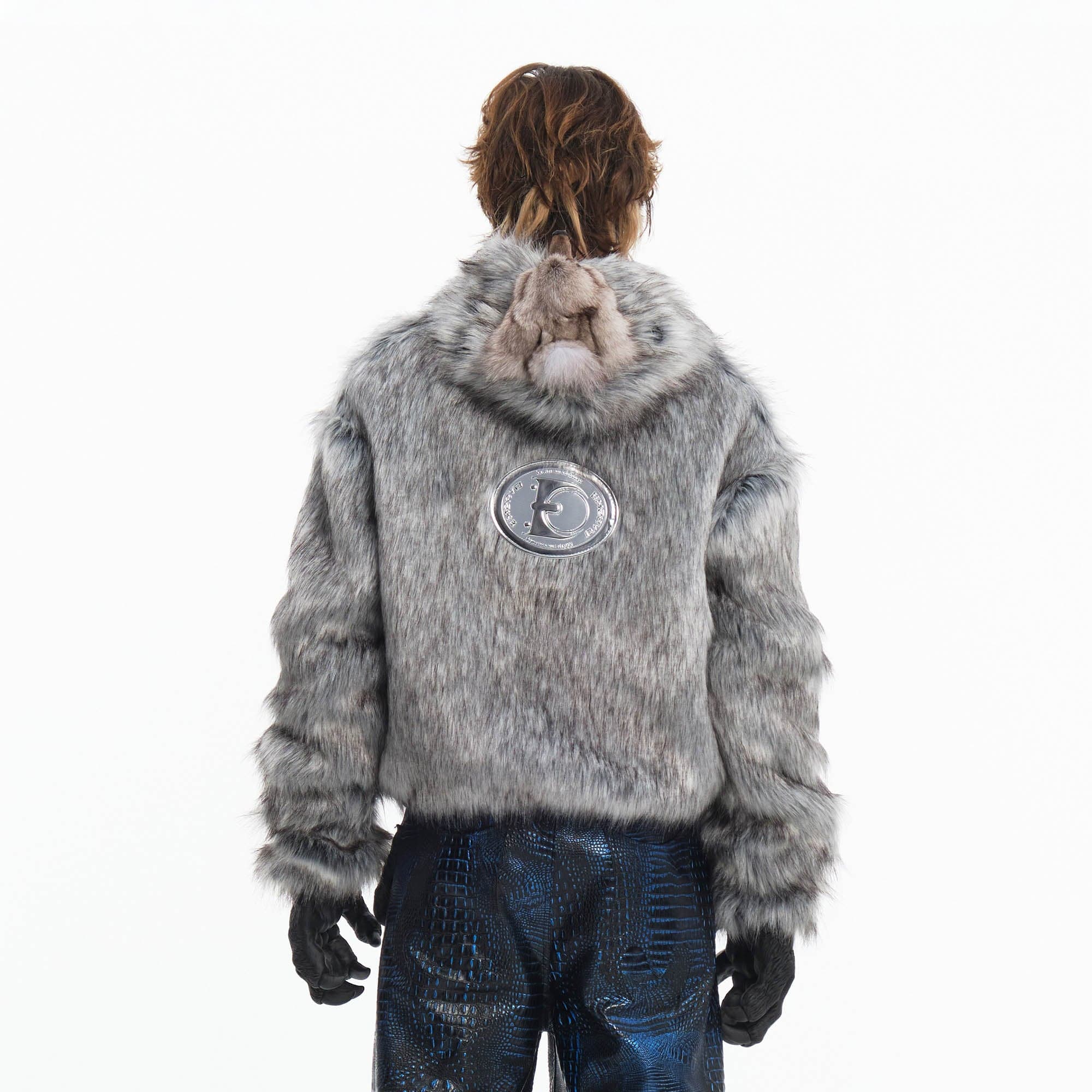 Detachable Claw Faux Fur Hooded Jacket