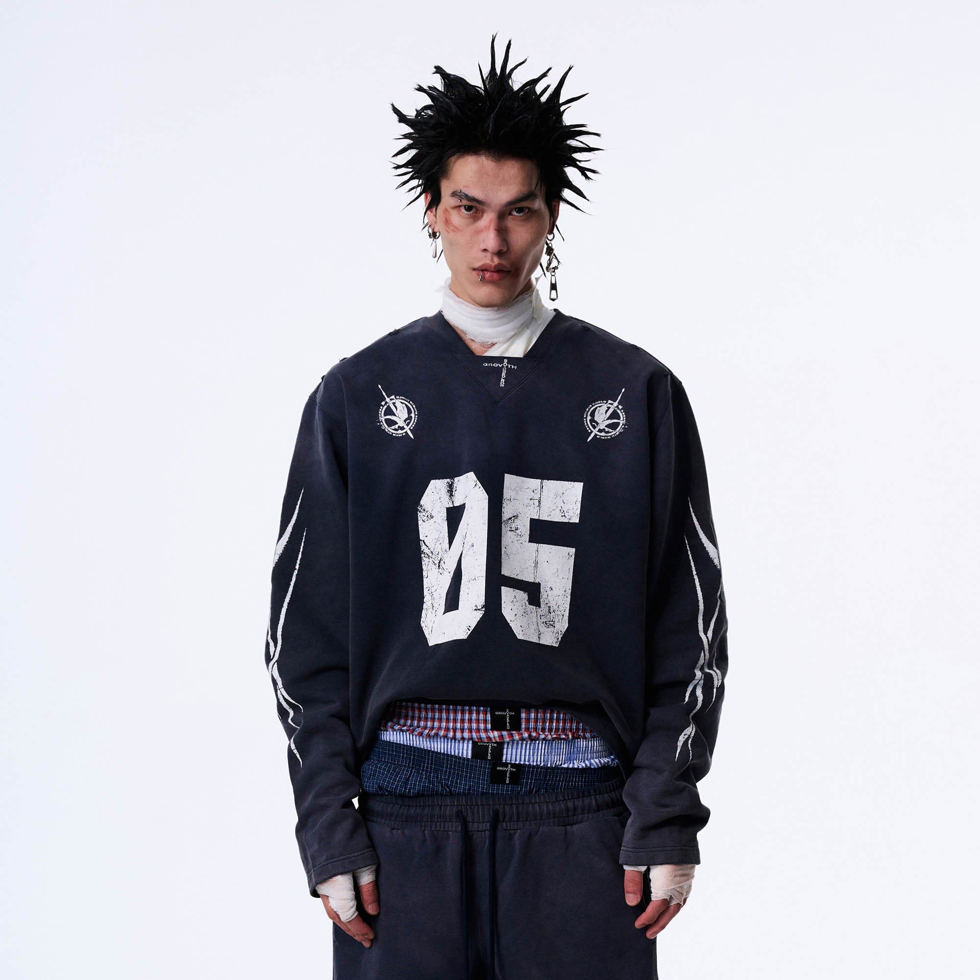 No.5 Distressed Long-Sleeve Shirt