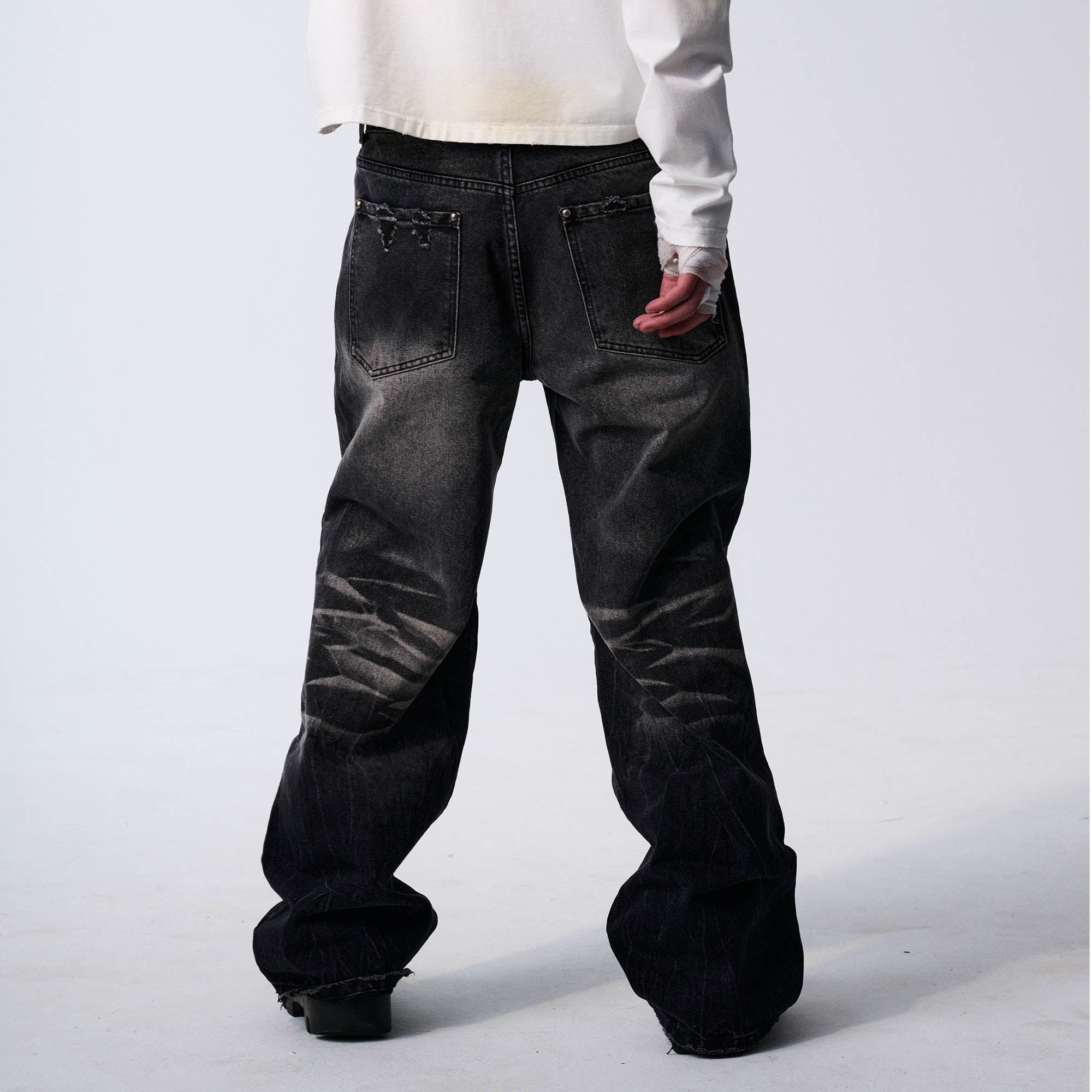Vintage Washed Ripped Baggy Jeans