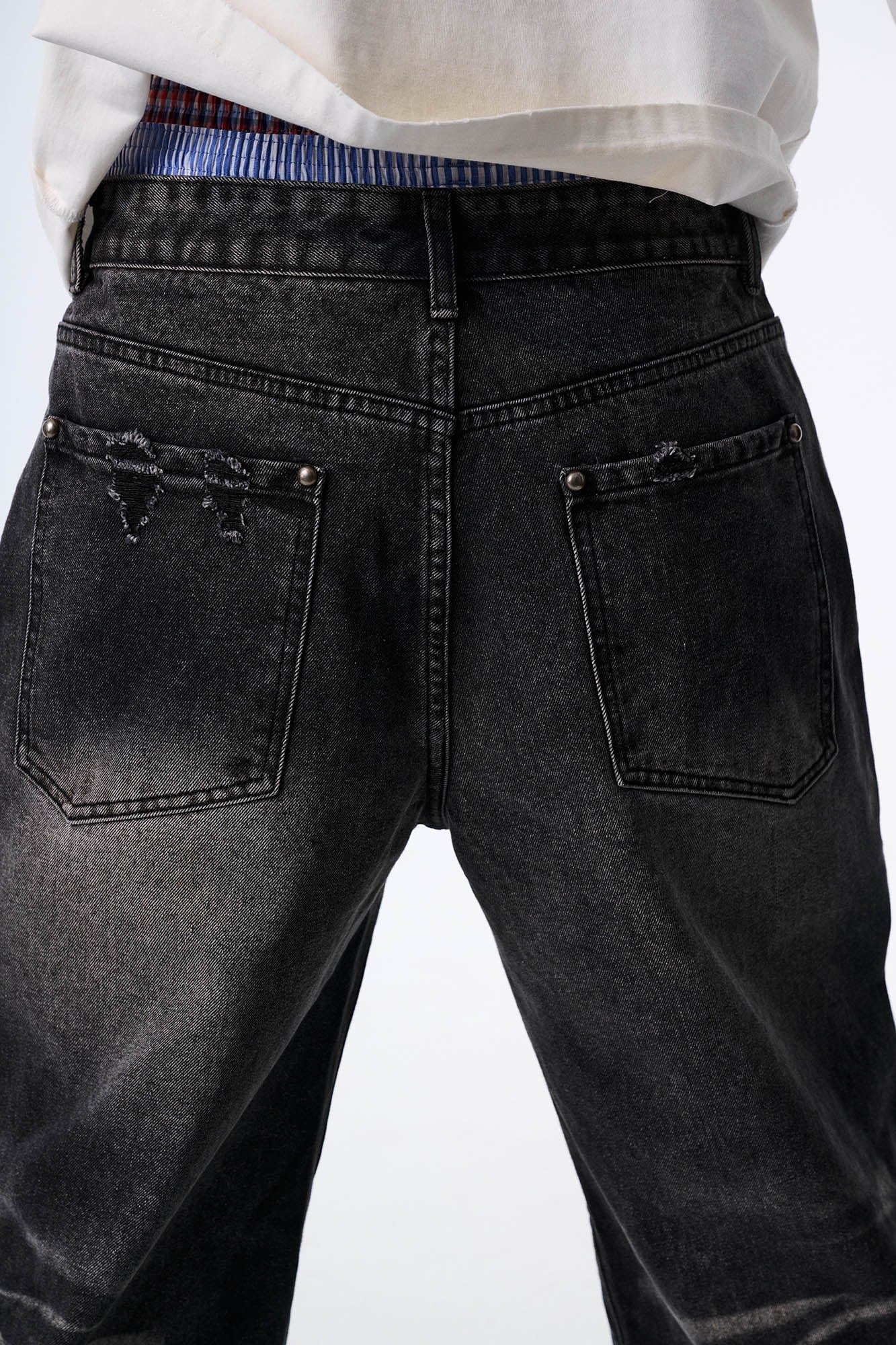 Vintage Washed Ripped Baggy Jeans