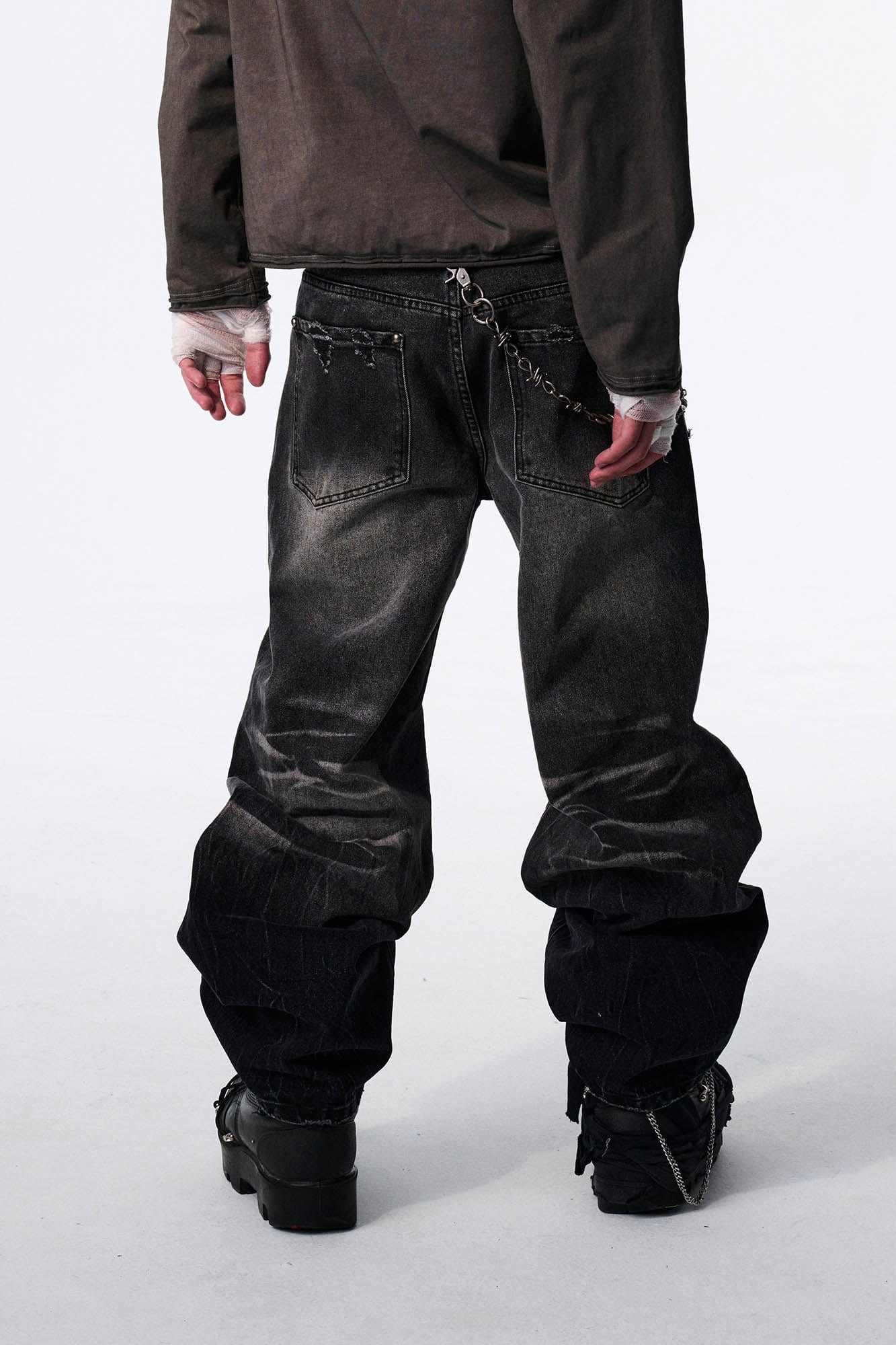 Vintage Washed Ripped Baggy Jeans