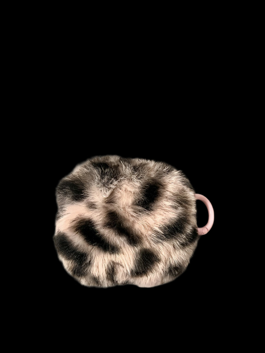 Plush Leopard Print Airpods Case