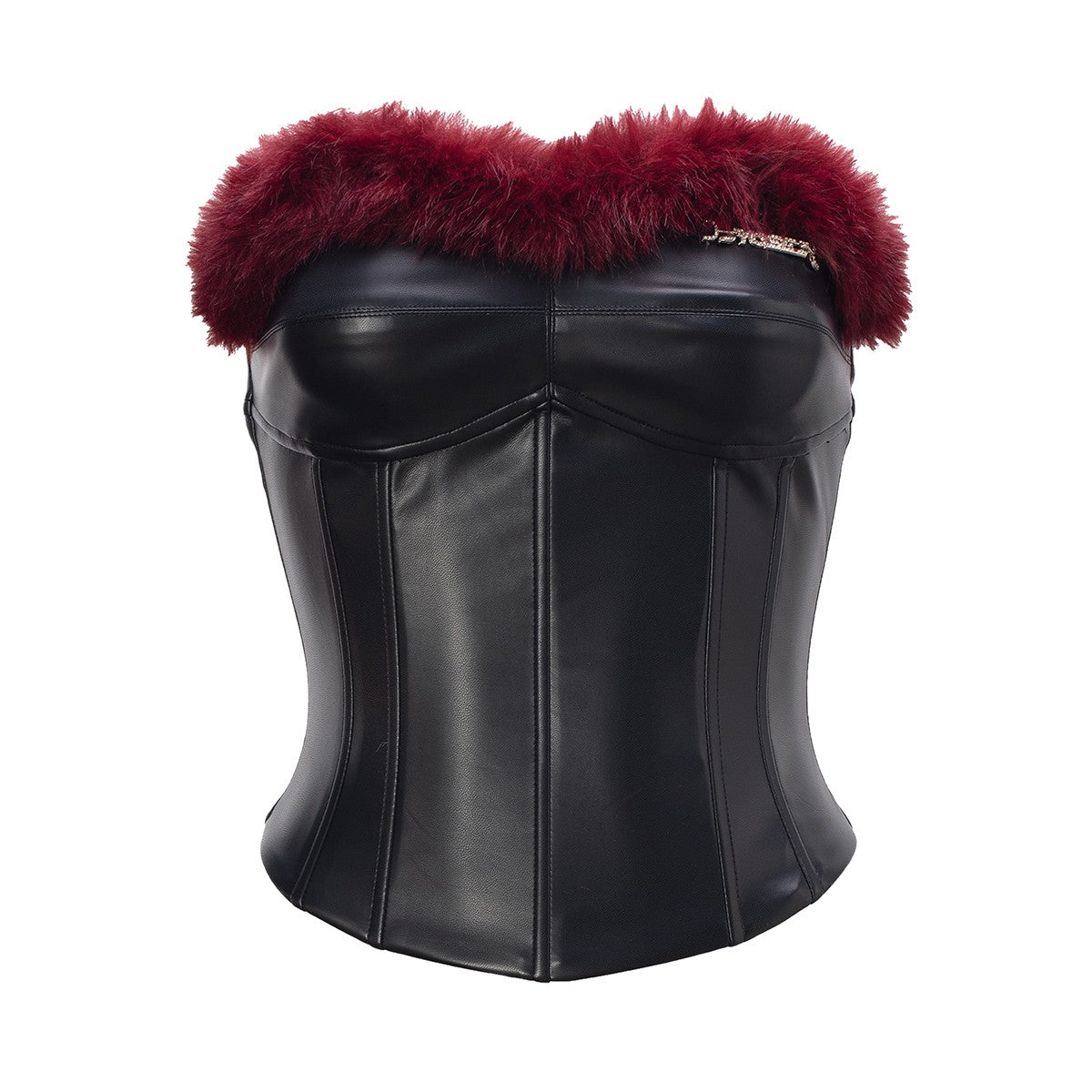 Fur Leather Tube Top