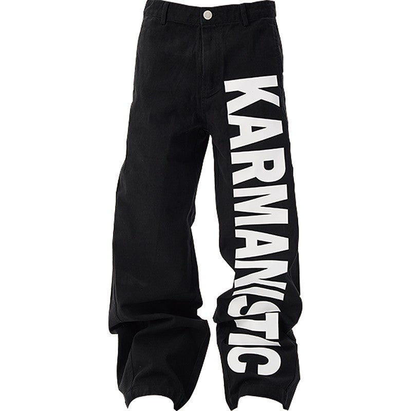 KARMANISTIC Wide Leg Straight Jeans