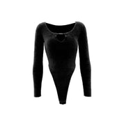 Velveteen V-Neck Long Sleeves