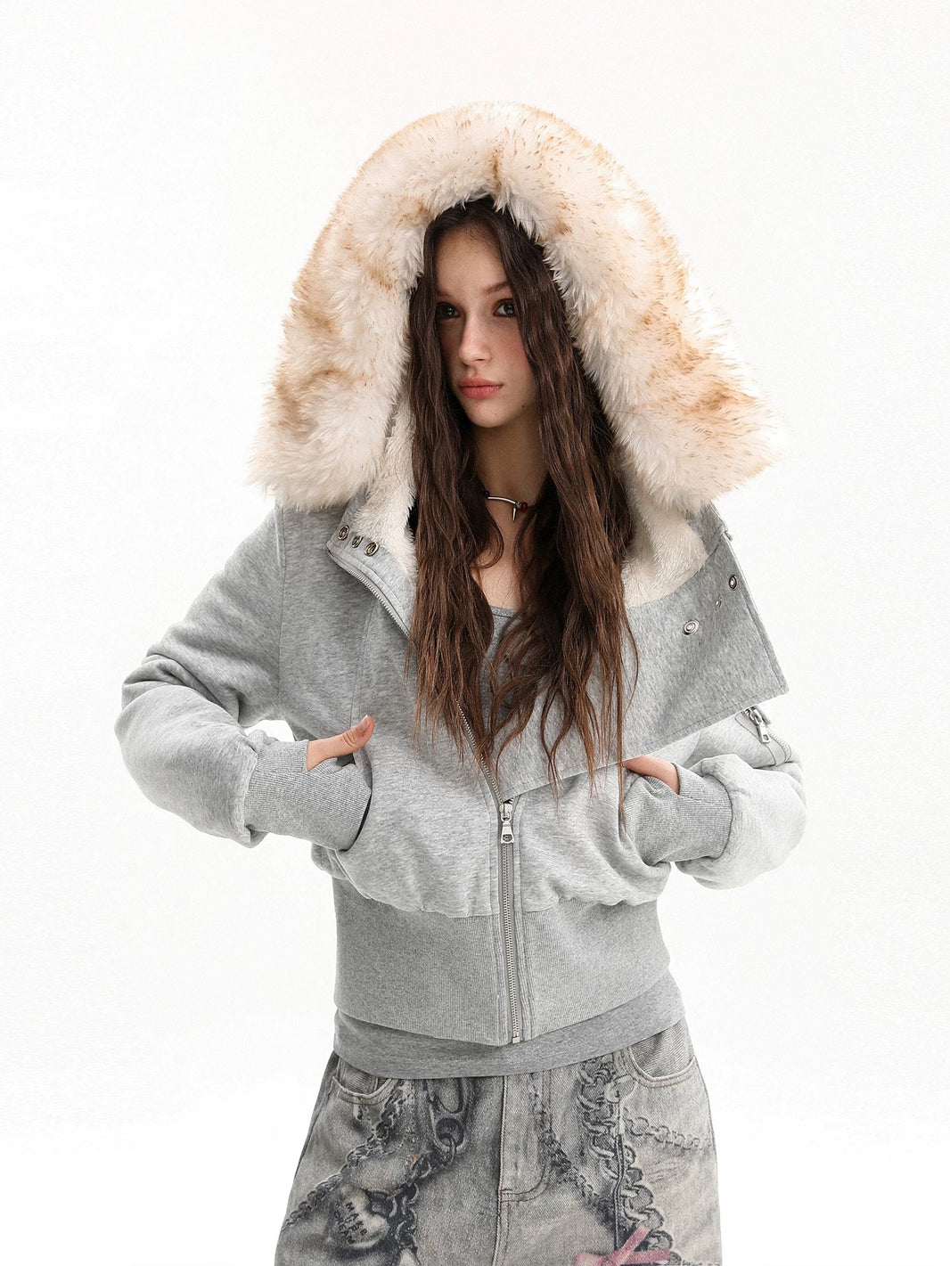 Detachable Fur Collar Jacket