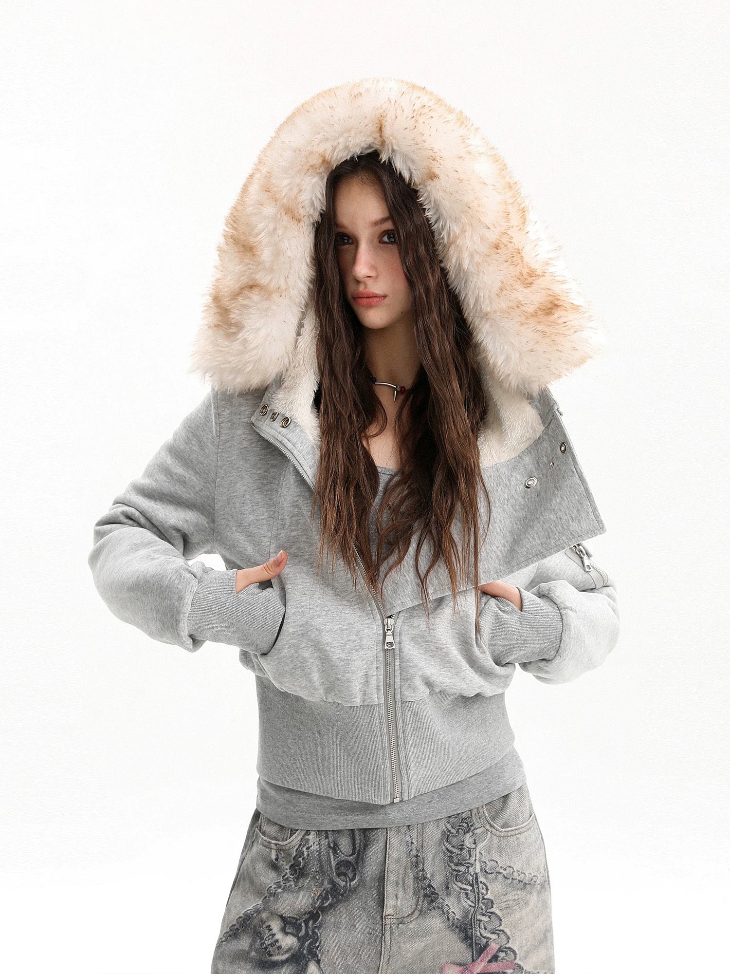 Detachable Fur Collar Jacket-1