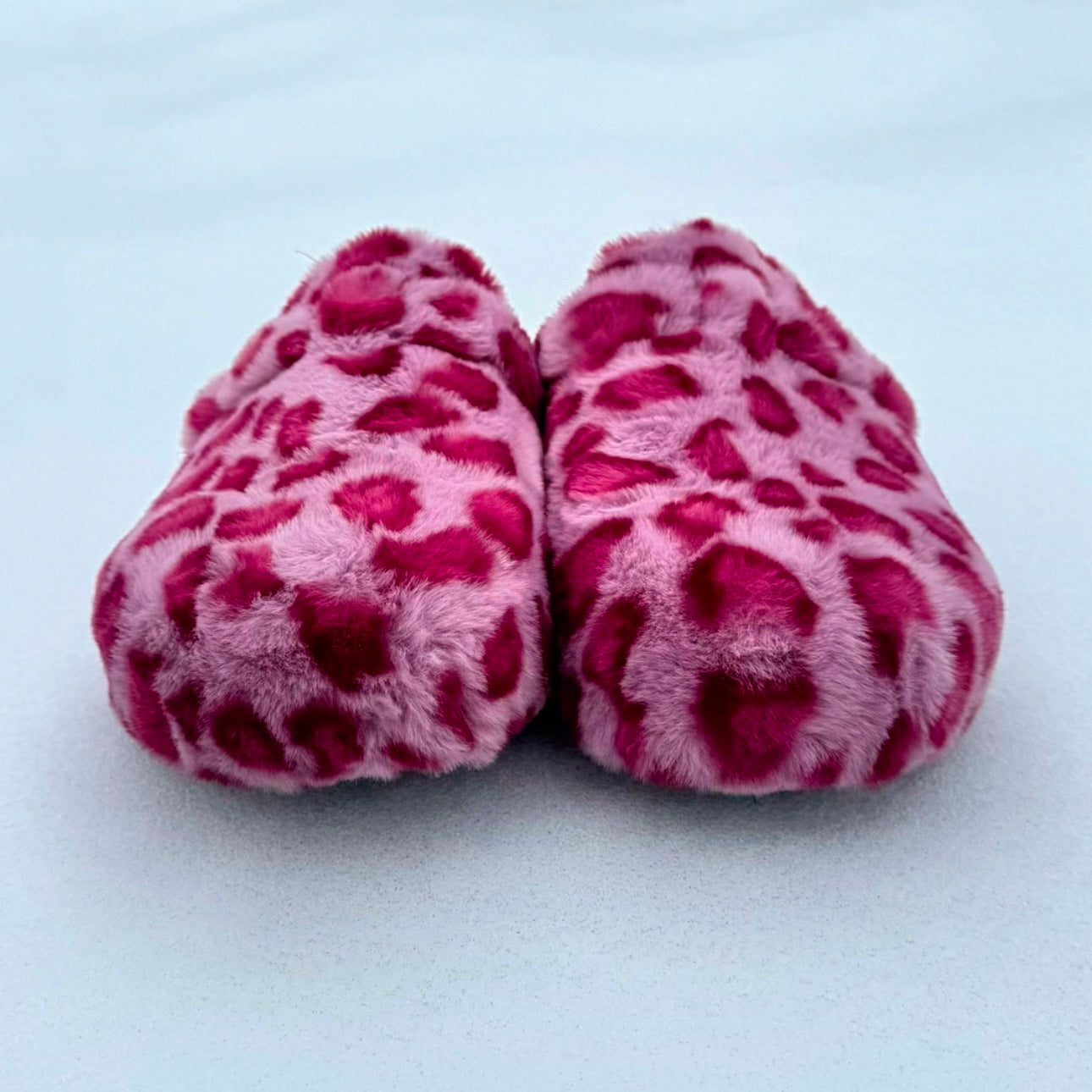 Pink Leopard Print Fur Clogs