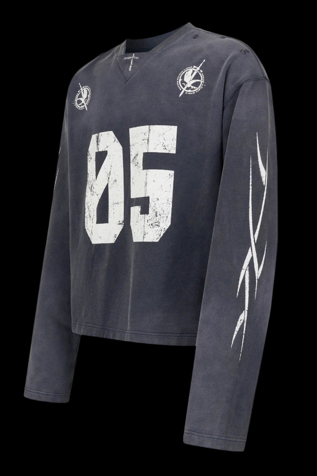 No.5 Distressed Long-Sleeve Shirt