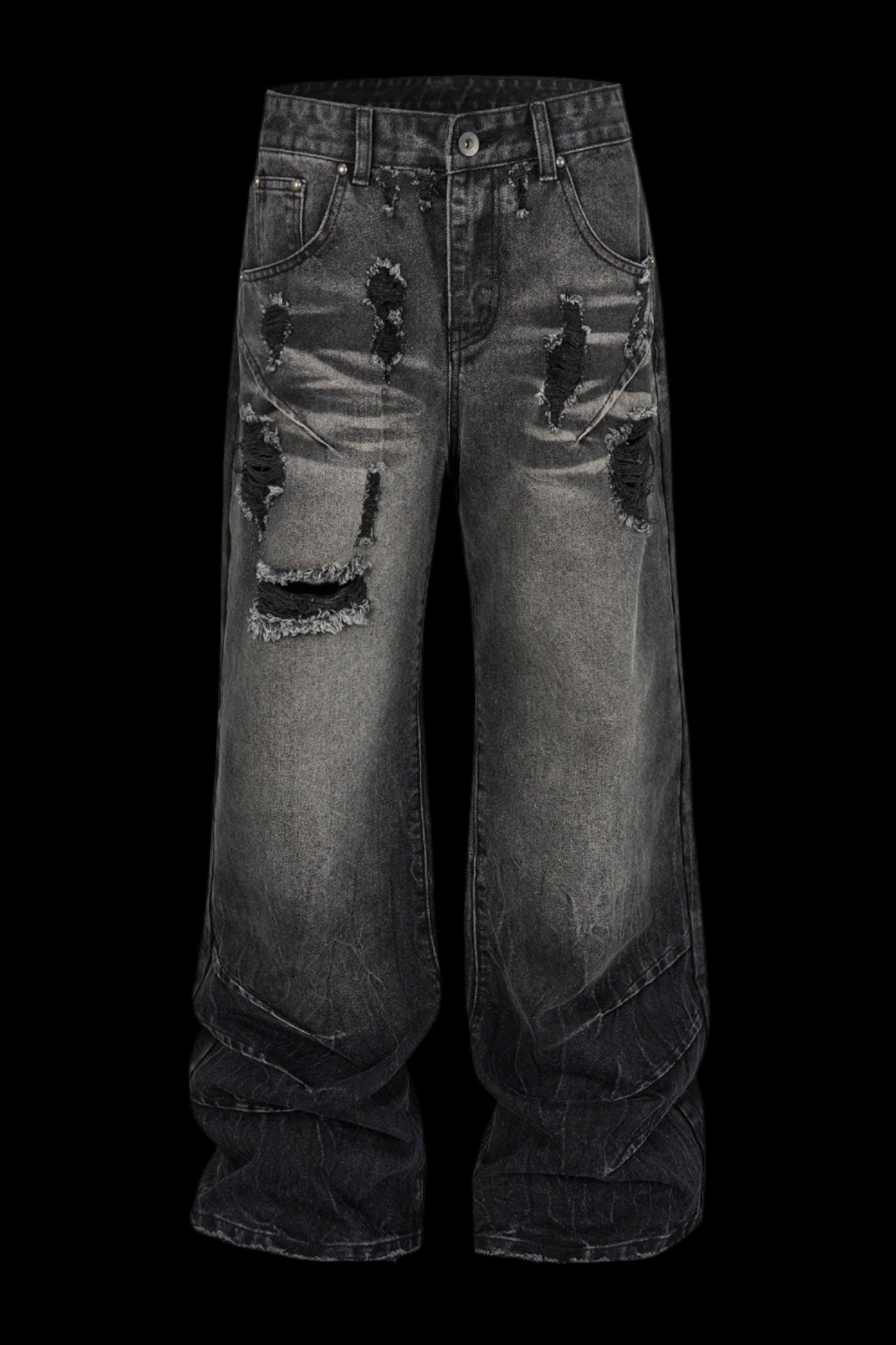 Vintage Washed Ripped Baggy Jeans