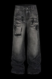 Vintage Washed Ripped Baggy Jeans