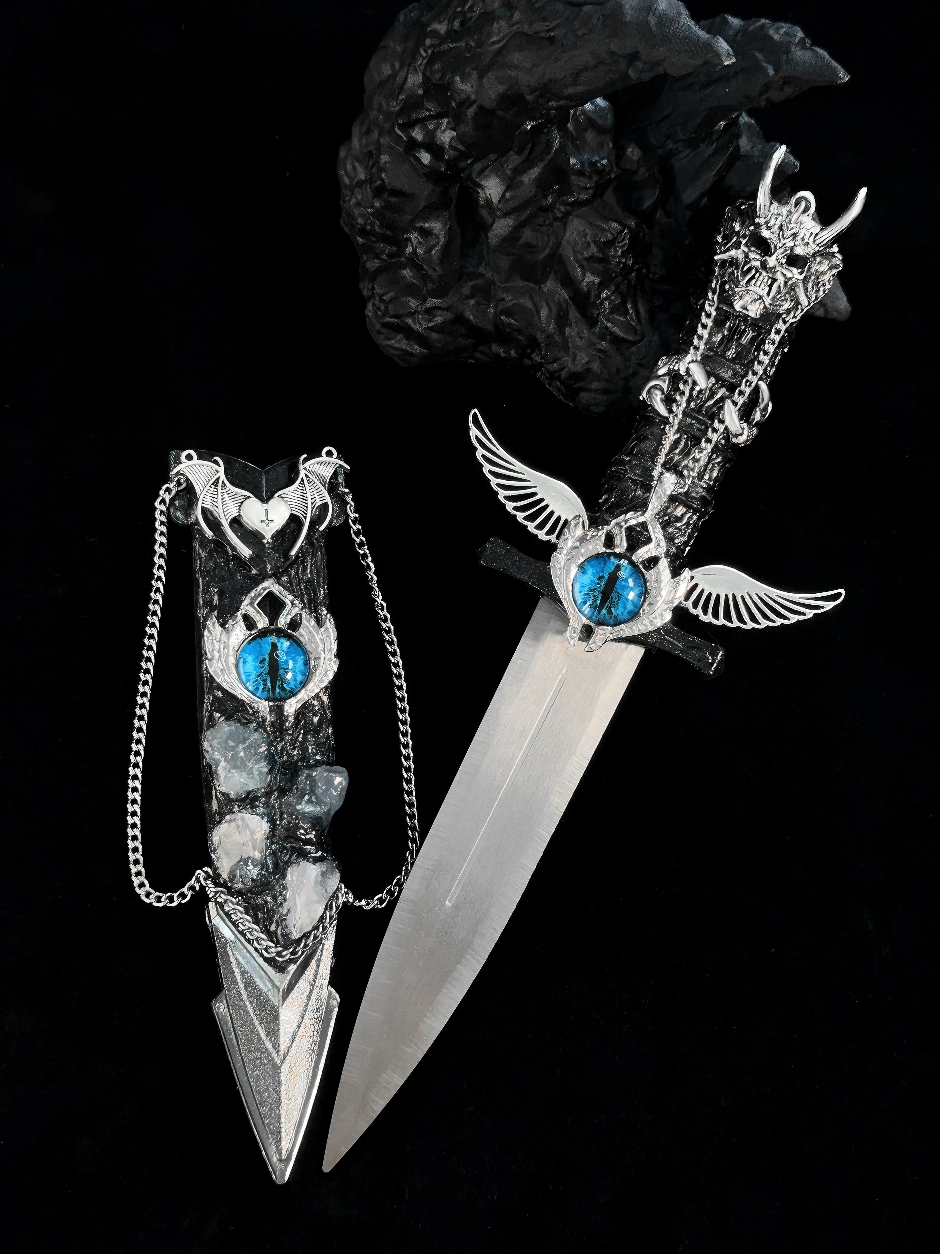 Handmade dagger-Blue Crystal Angel