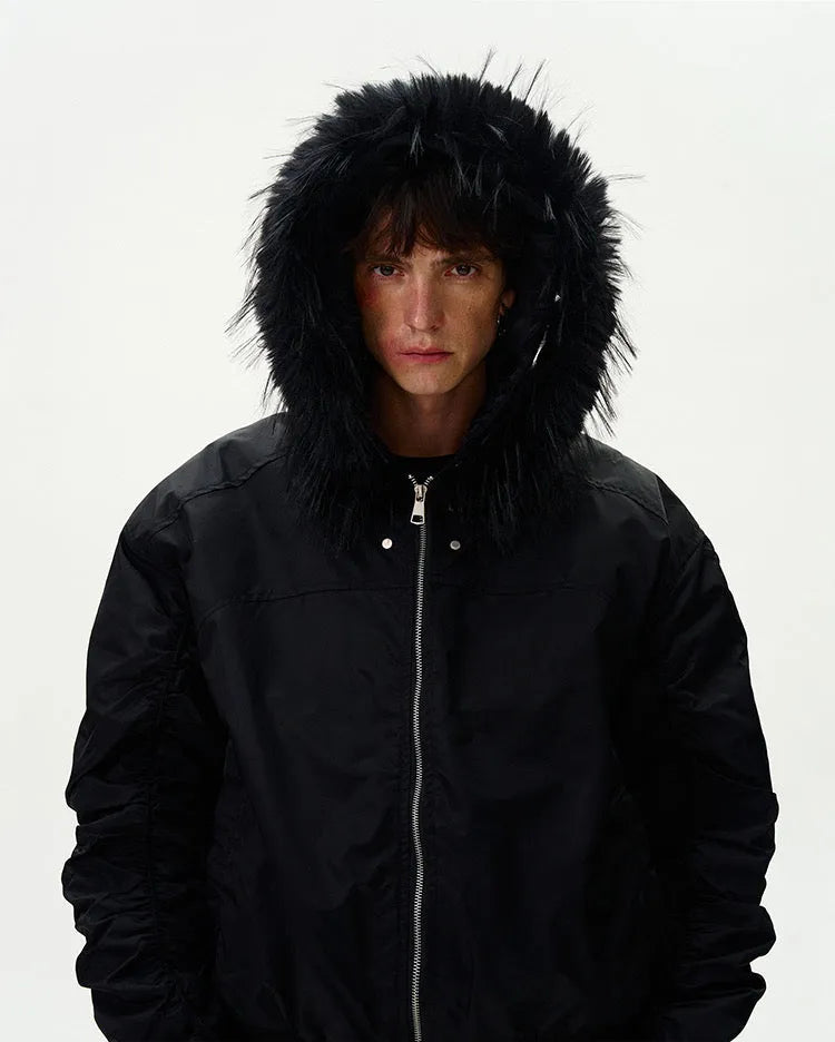 "Jet Black" Cotton Air force Designed Coat