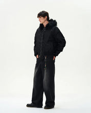 "Jet Black" Cotton Air force Designed Coat