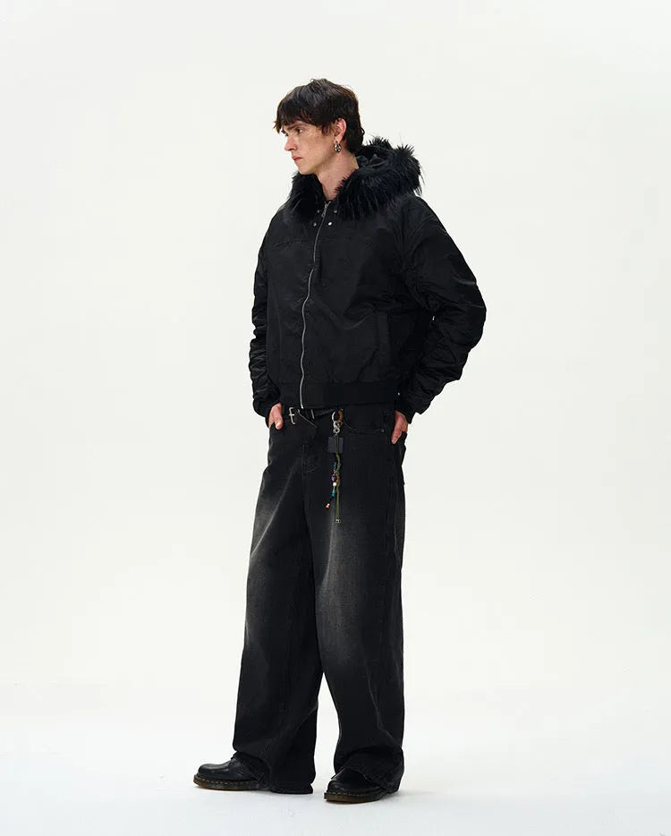 "Jet Black" Cotton Air force Designed Coat