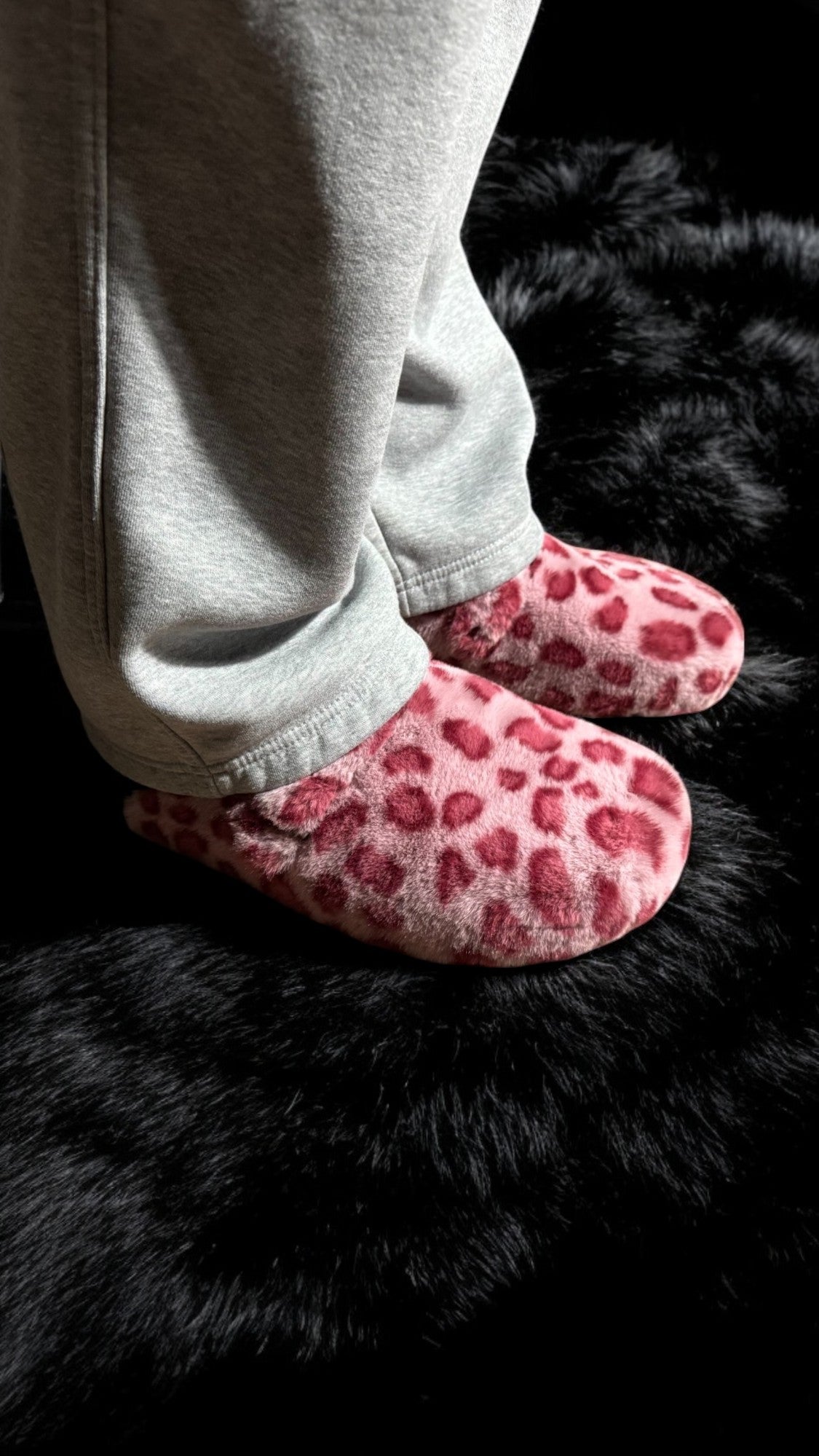 Pink Leopard Print Fur Clogs