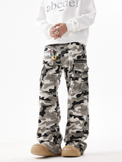 Gray Camouflage Cargo Pants