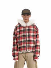 Retro Plaid Fur Jacket