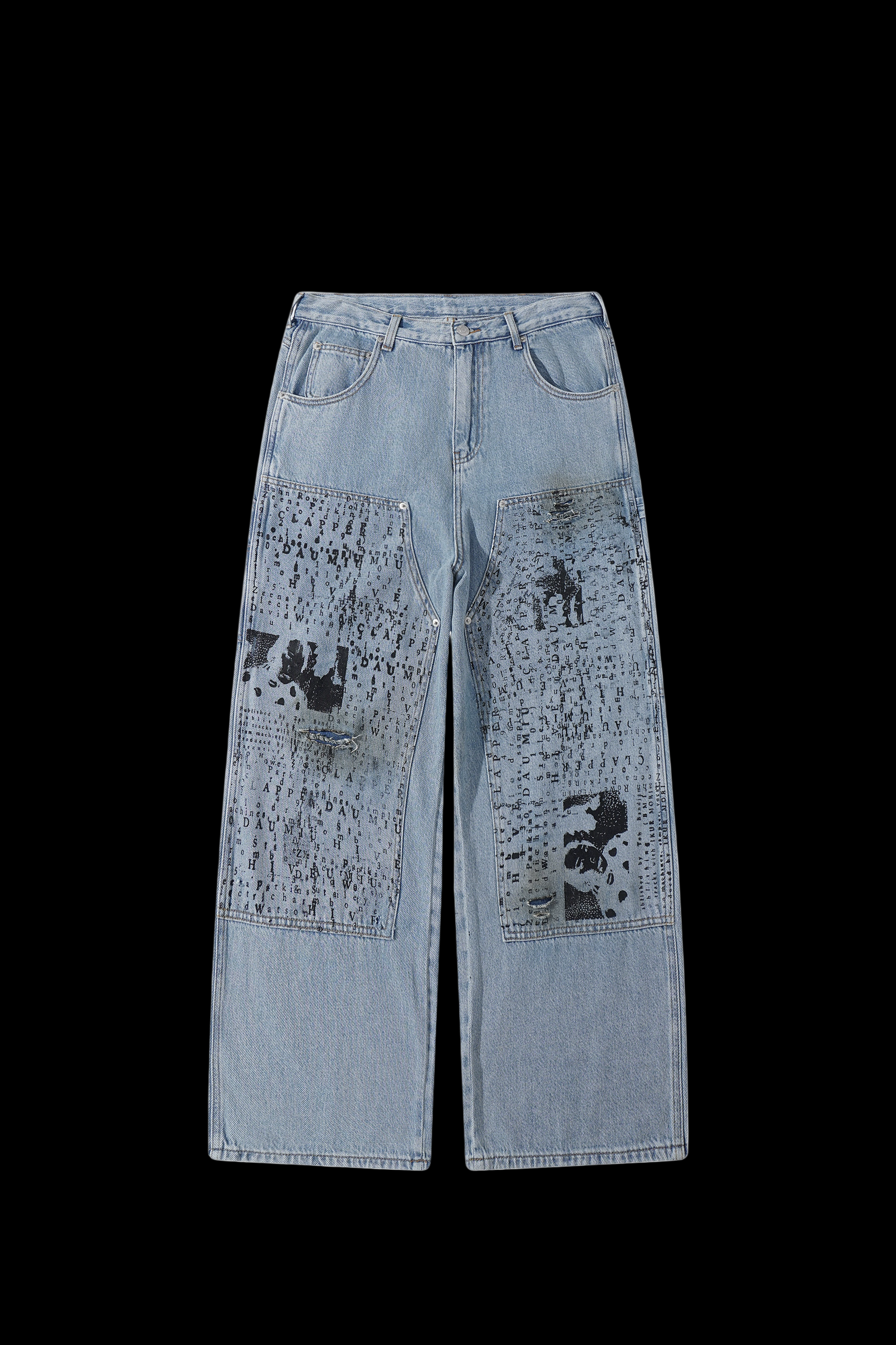 SMILEANDSAD Patchwork Denim