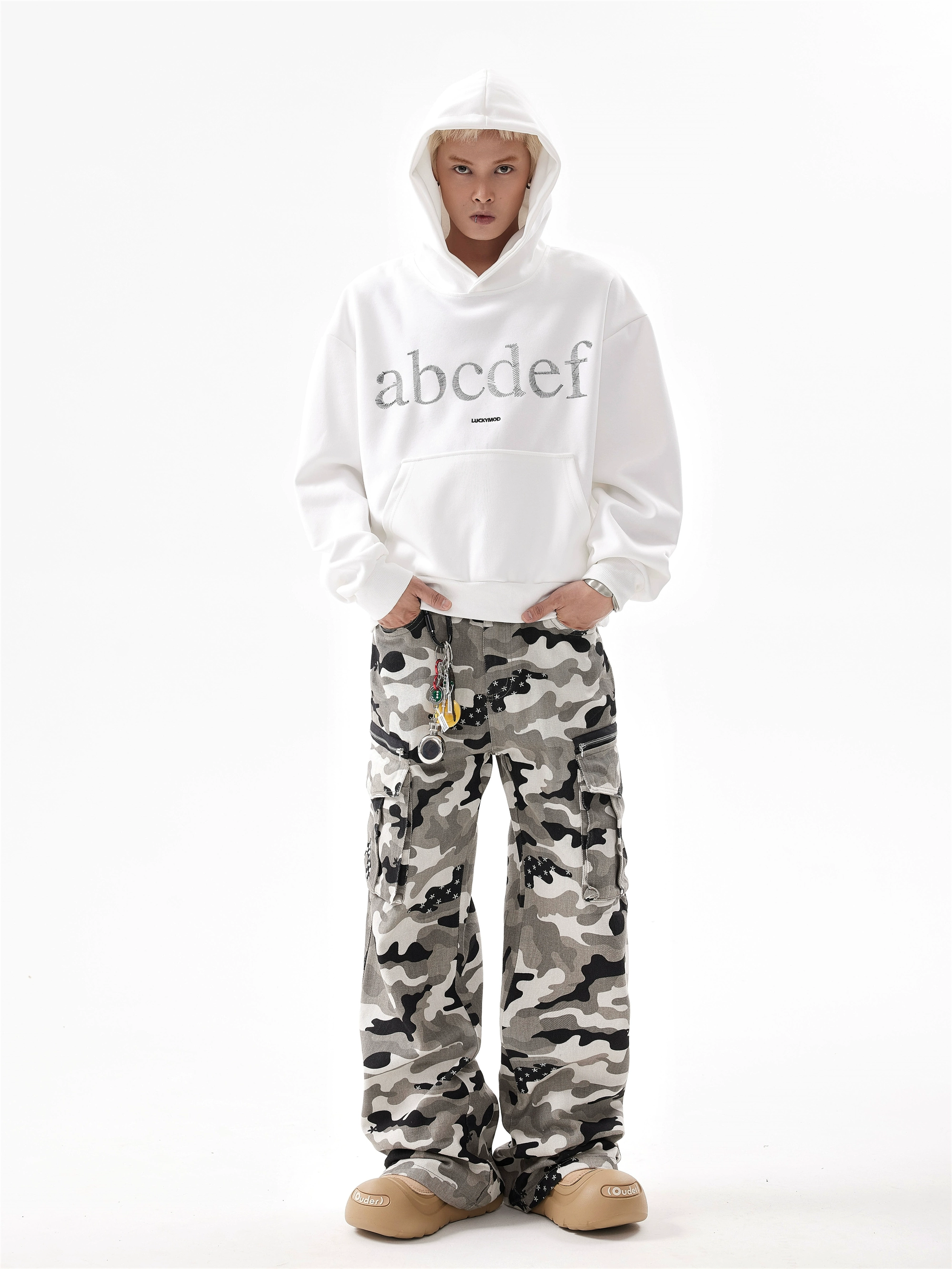 Gray Camouflage Cargo Pants