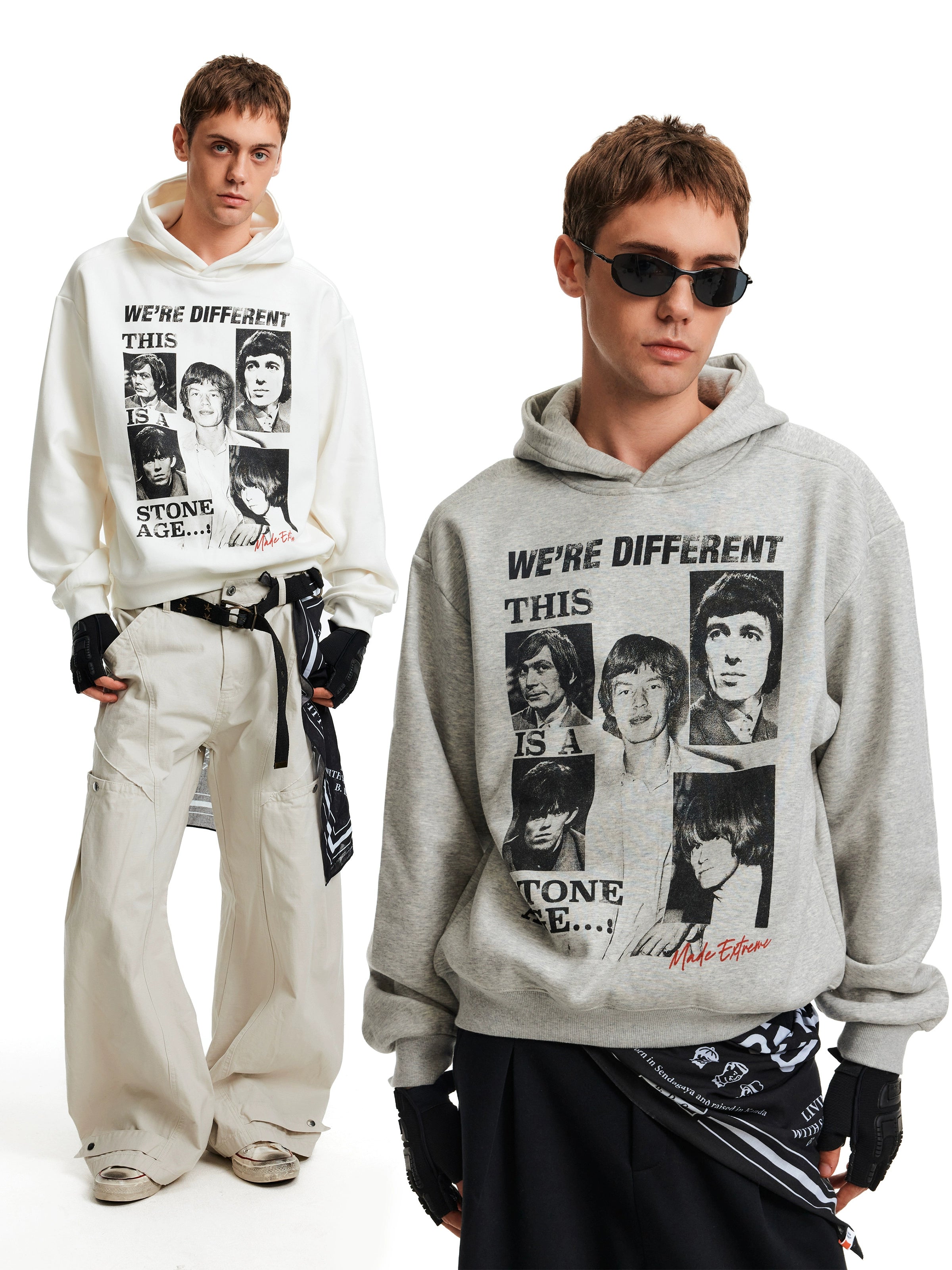 MADWITCH American trendy brand band letter print hooded sweatshirt men's and women's commuting casual ruffian top couple