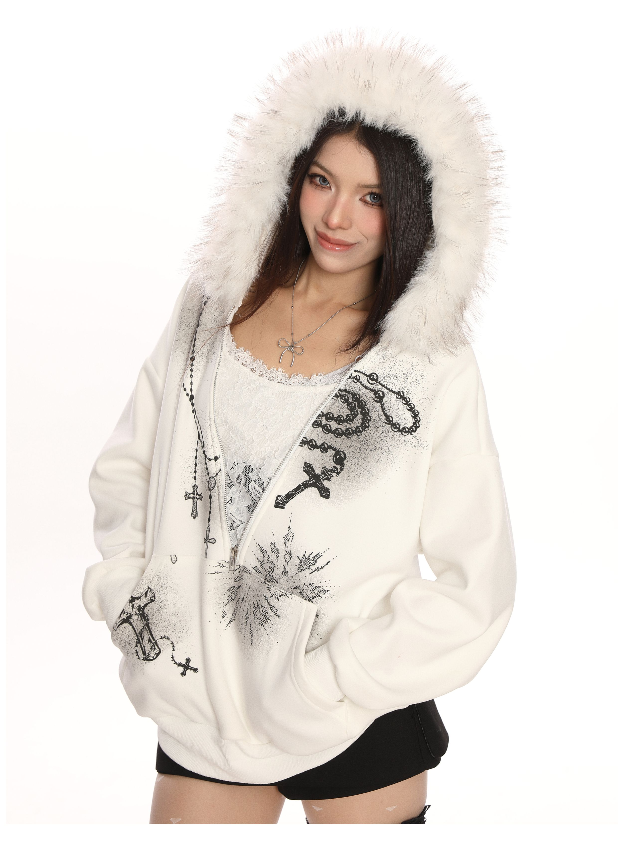 SaintRebel Fur Hoodie