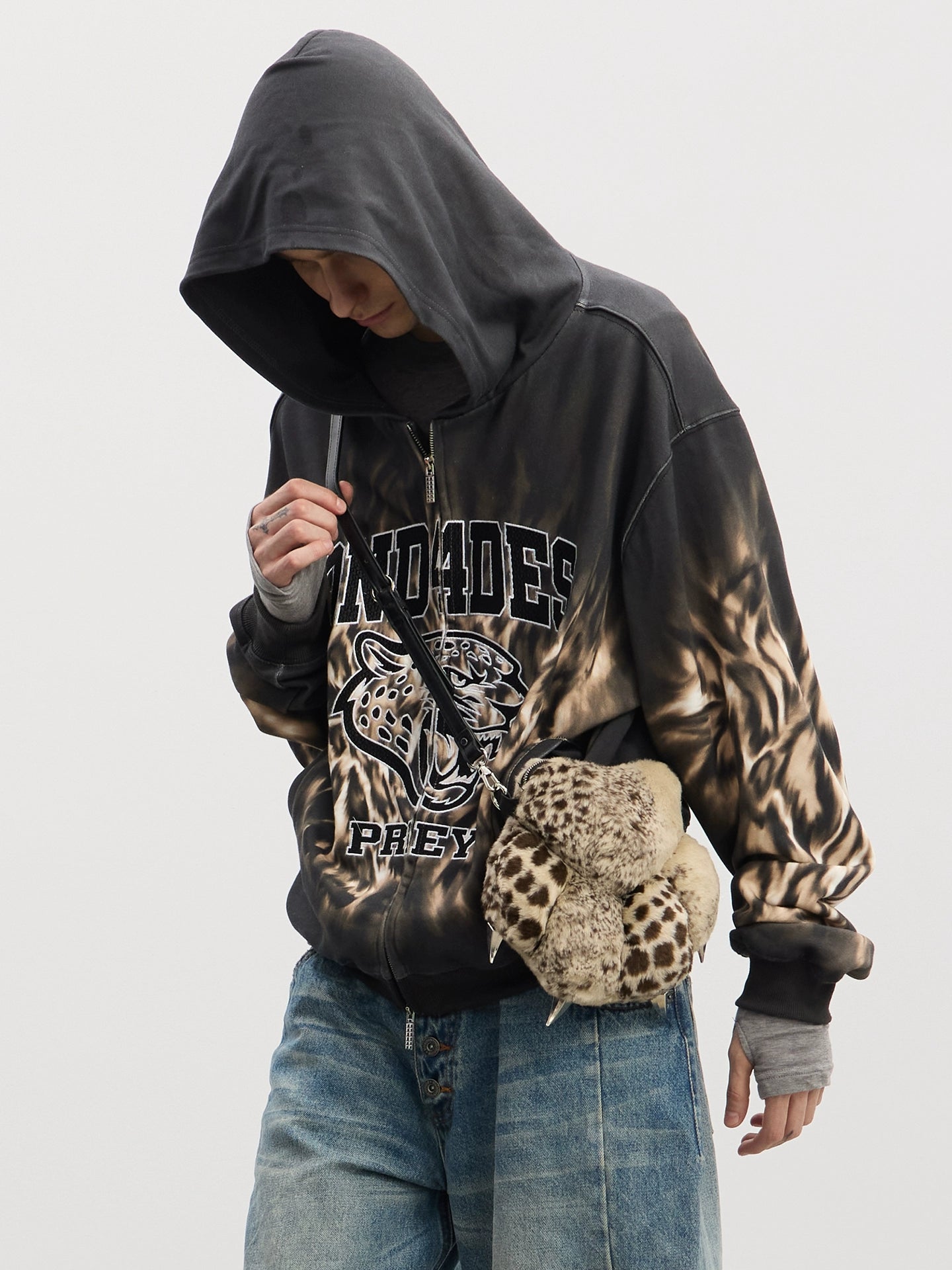 DND4DES Leopard Print Bear Claw Bag