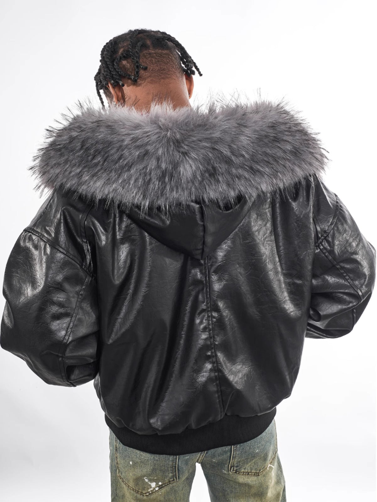 Red Velvet Lining Fur Collar Jacket