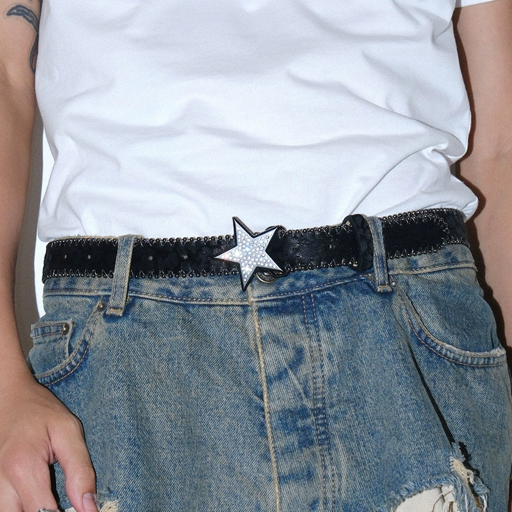 Leopard Star Rhinestone Belt