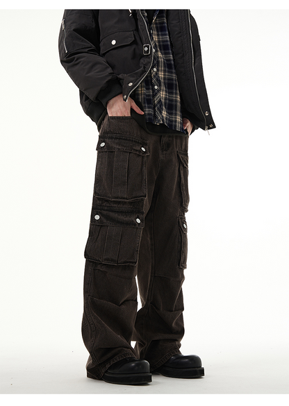 77FIGHT SINCE 77X77 UtilityDrip Cargo Jeans