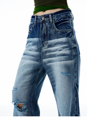WLNEXT ShatterFade Baggy Denim Jeans