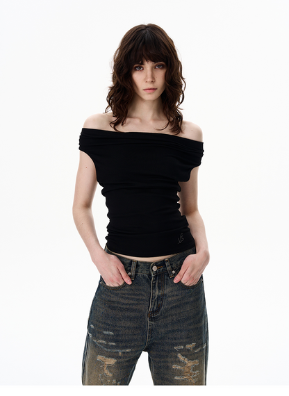 WLNEXT GreyMuse Drape Top