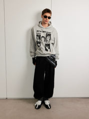 MADWITCH American trendy brand band letter print hooded sweatshirt men's and women's commuting casual ruffian top couple