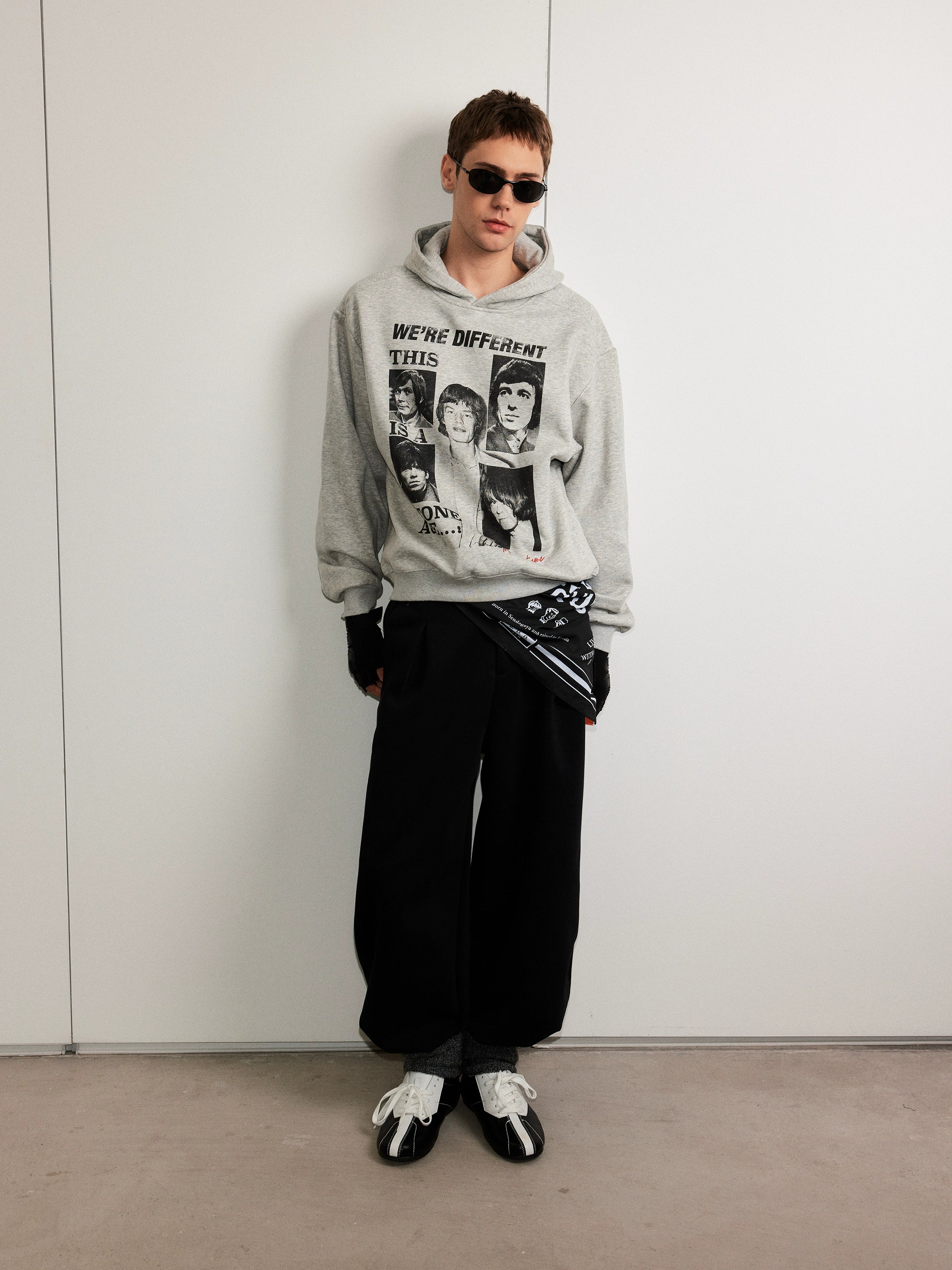 MADWITCH American trendy brand band letter print hooded sweatshirt men's and women's commuting casual ruffian top couple