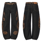 DND4DES Cow Leopard Print Baggy Scimitar Baggy Jeans