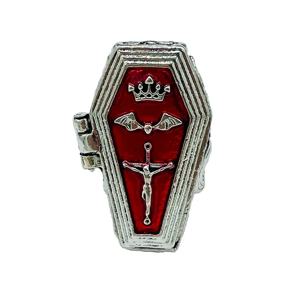 Crimson Crest Gothic Ring