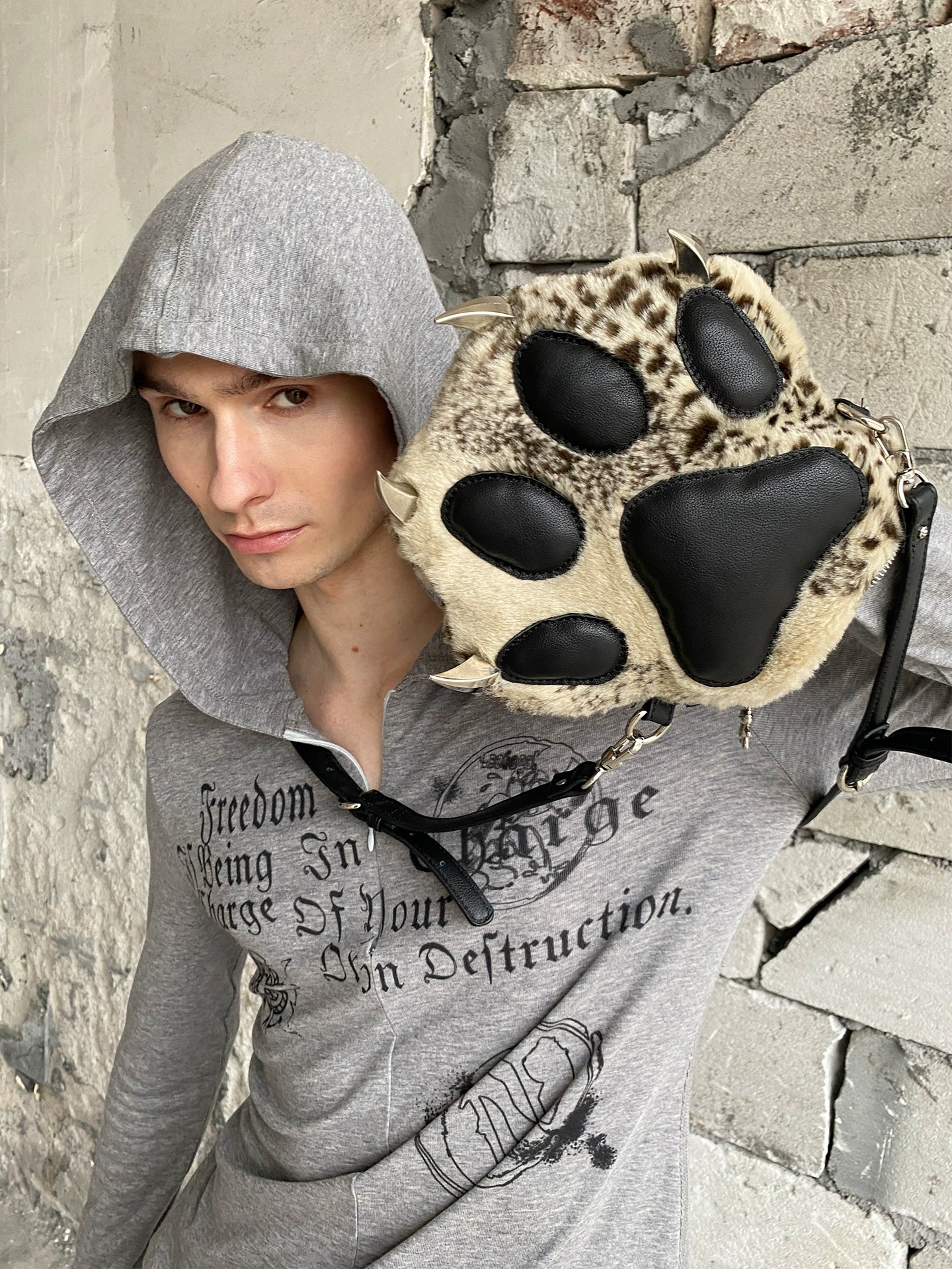 DND4DES Leopard Print Bear Claw Bag