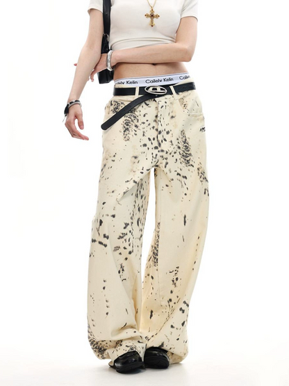 Leopard Print Denim Jeans