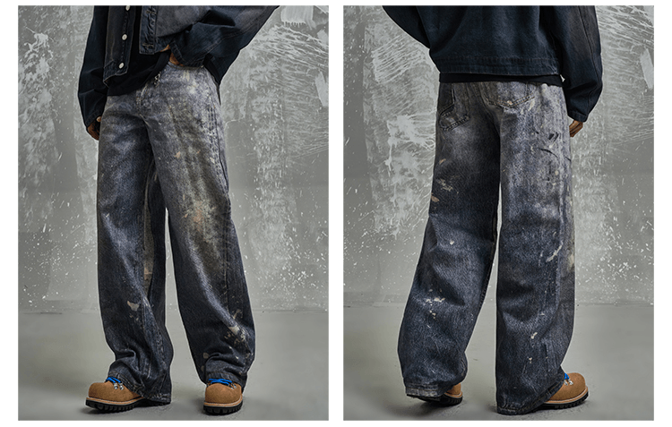 Distressed Graffiti Jeans