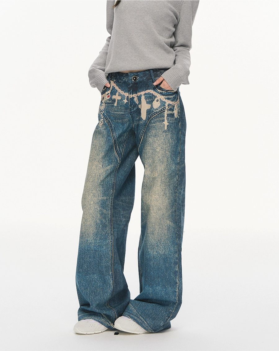 Chain Print Jeans