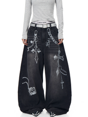 BLACKLISTS Chain Reign Baggy Jeans