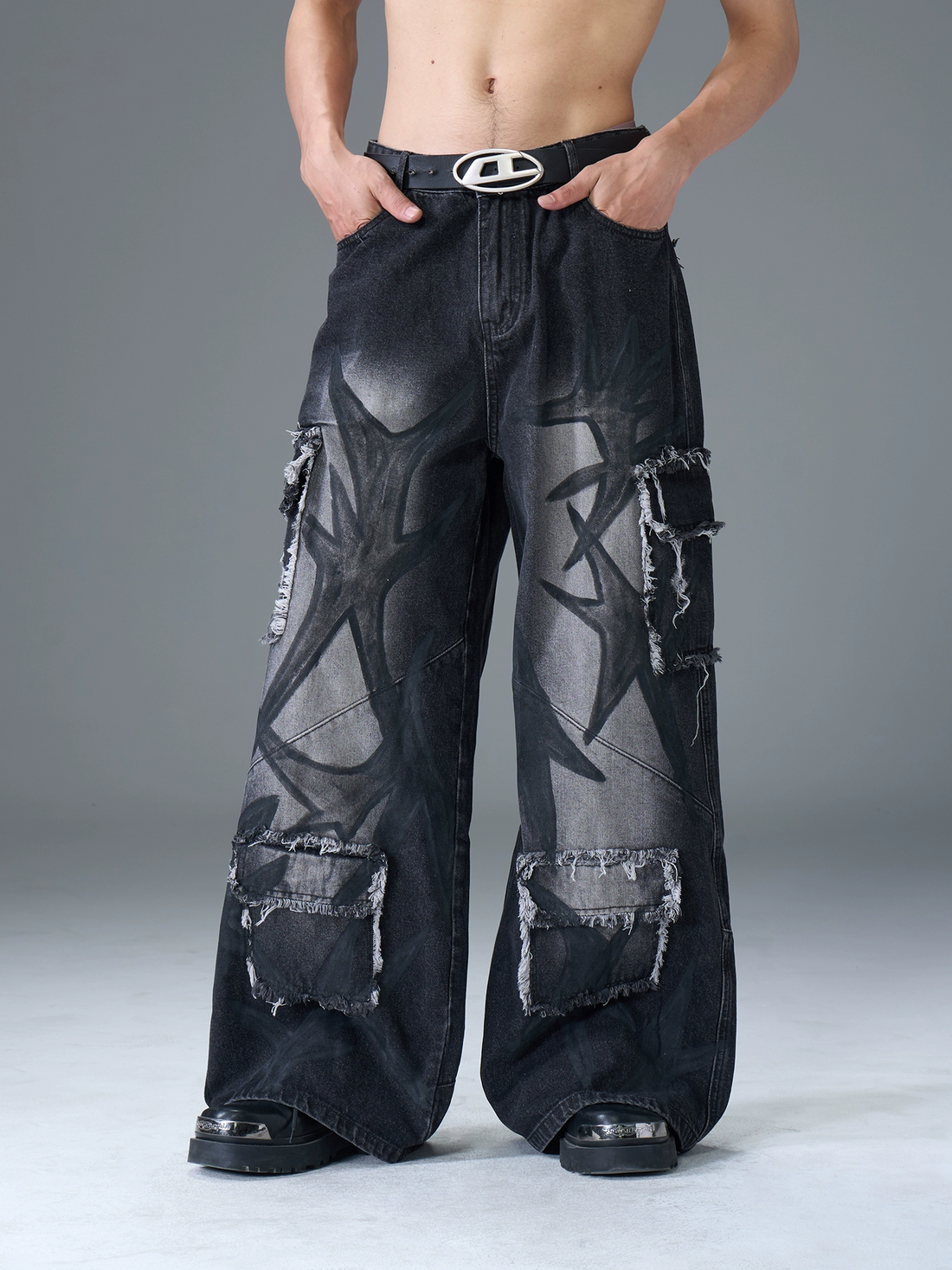 Edgework Utility Distressed Jeans