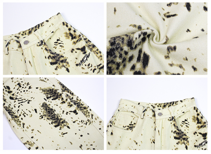 Leopard Print Denim Jeans