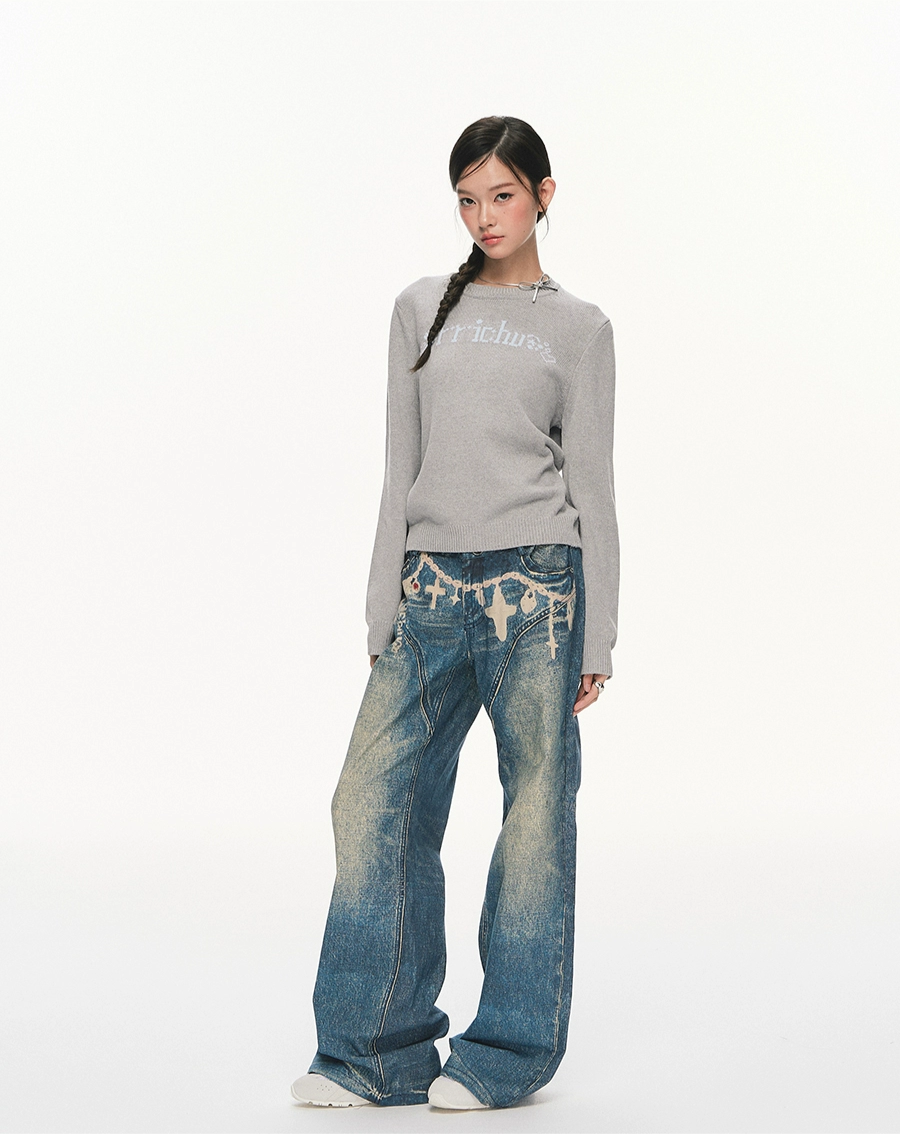 Chain Print Jeans