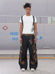 DND4DES Cow Leopard Print Baggy Scimitar Baggy Jeans
