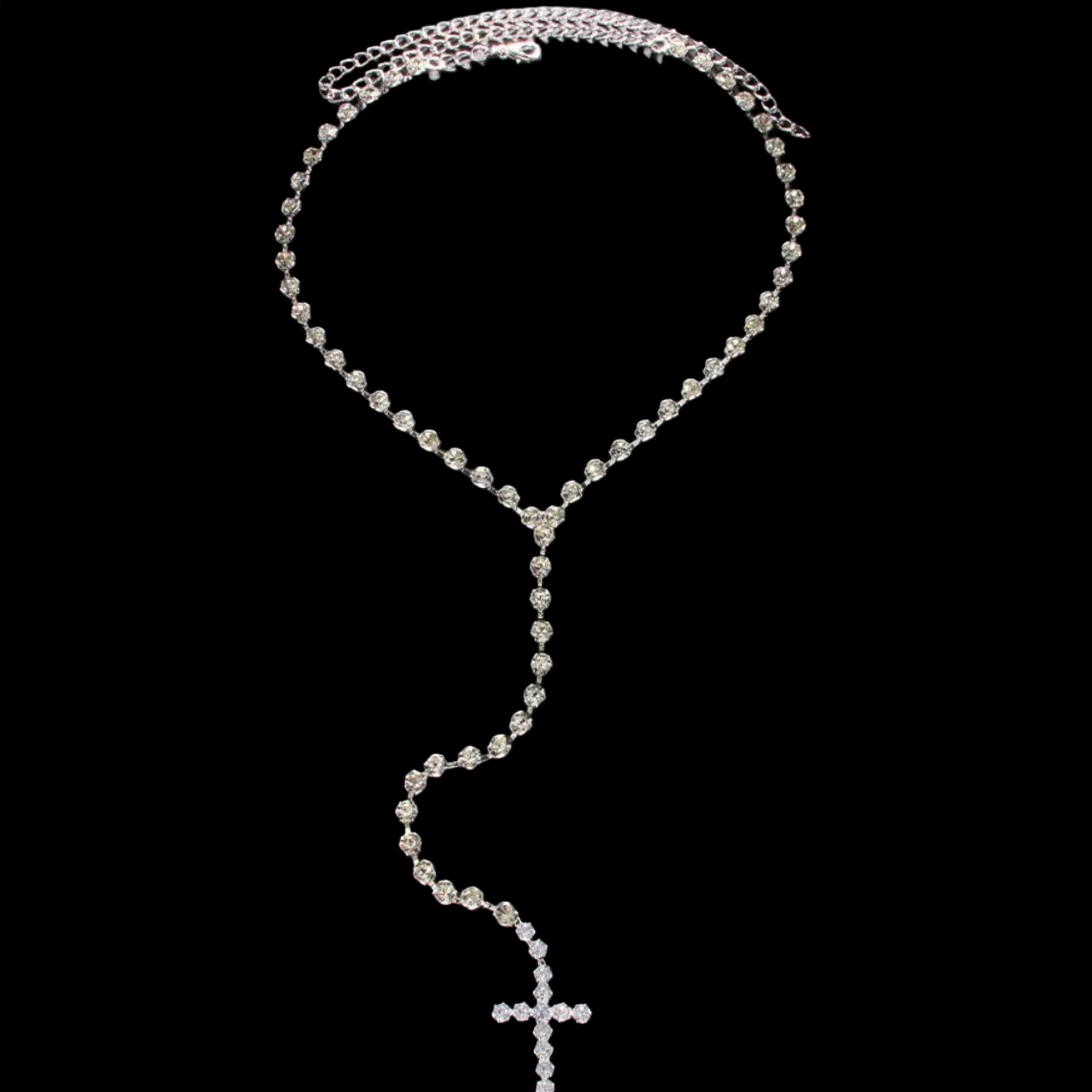 TENNIS CHAIN ROSARY NECKLACE