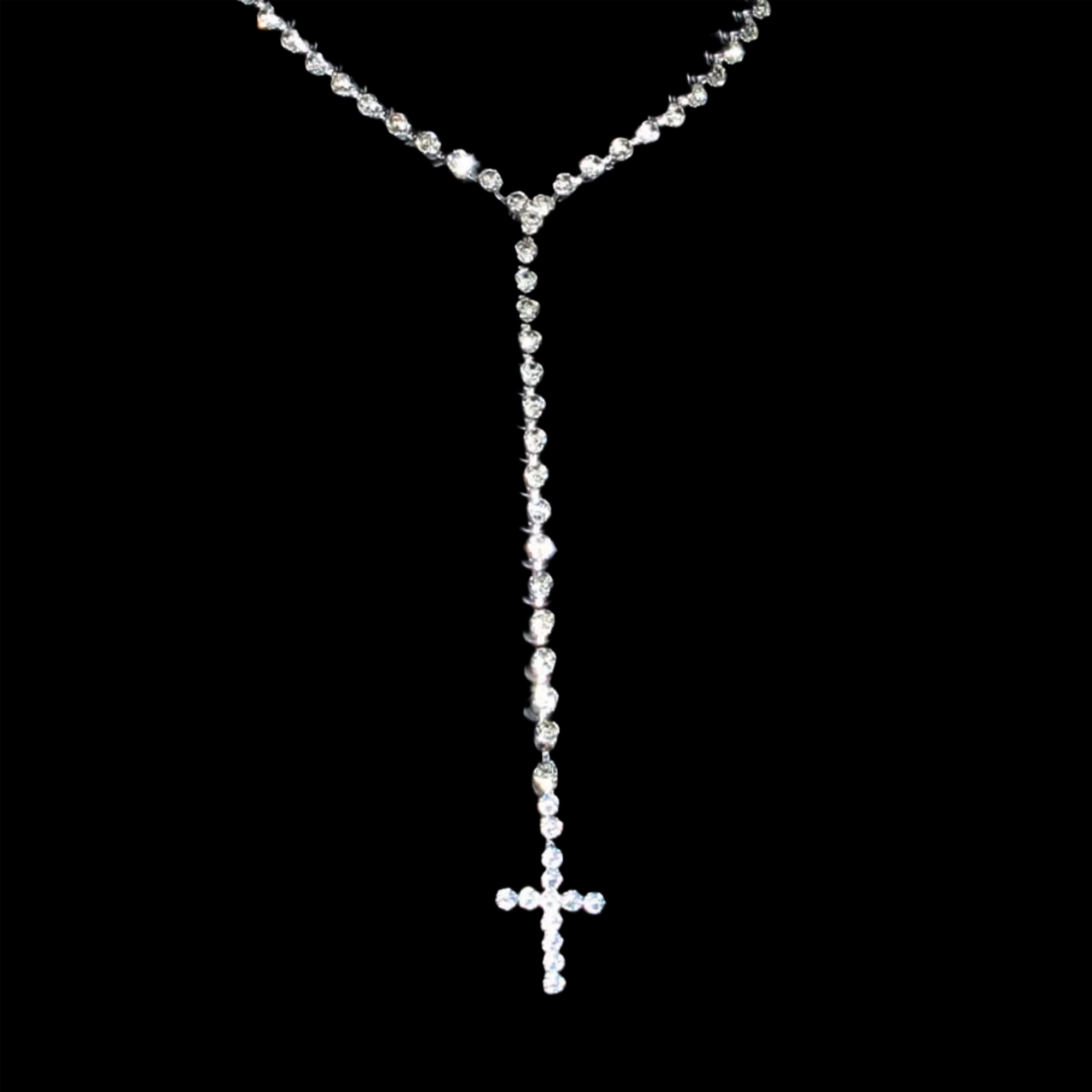 TENNIS CHAIN ROSARY NECKLACE